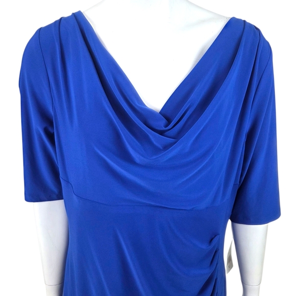 Ralph Lauren Stretch Sheath Dress NEW Career Cocktail Party Womens 18 Blue - Picture 2 of 11